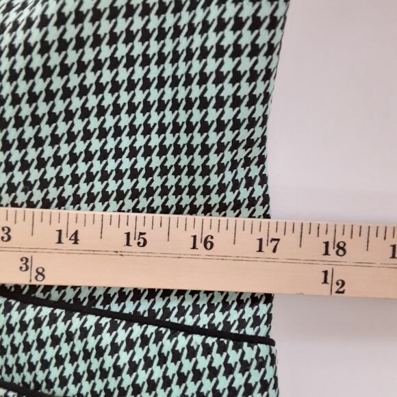 Vintage 80s Single Breasted Blazer Jacket Mint Black Houndstooth Womens 10 Retro - Picture 9 of 11